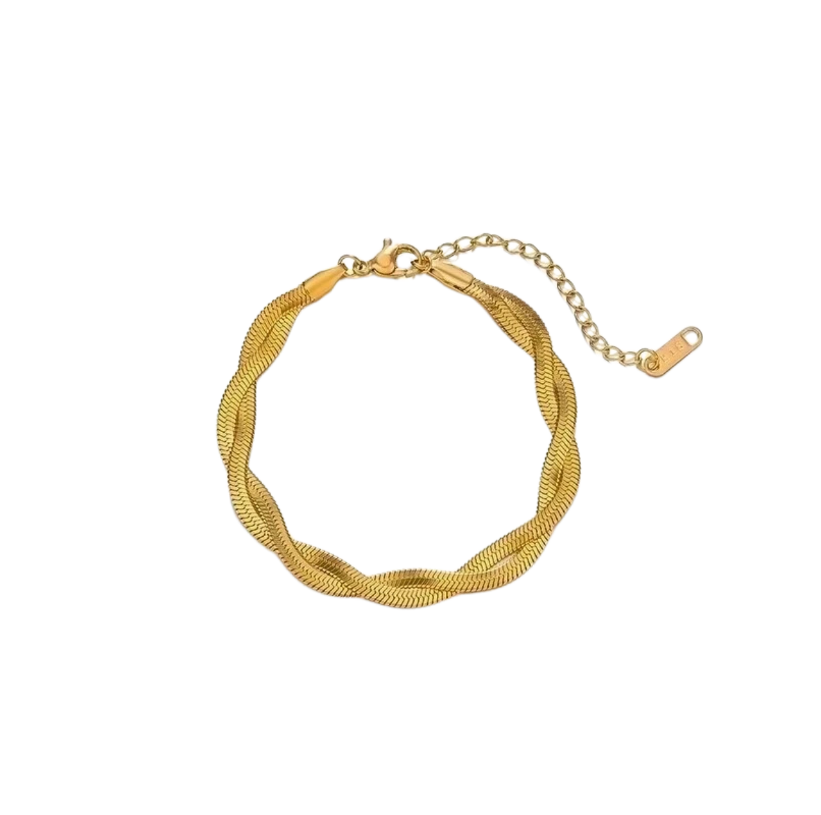 Flettet snake bone armbånd (guld)